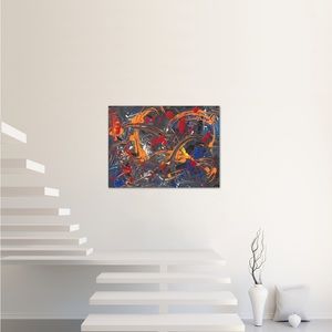 Fireworks, abstract original, medium size, wall art, original design painting